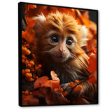 Brown Fall Foliage Monkey - Monkey Bedroom Wall Art