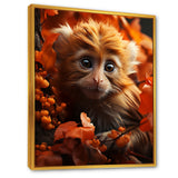 Brown Fall Foliage Monkey - Monkey Bedroom Wall Art