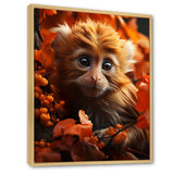 Brown Fall Foliage Monkey - Monkey Bedroom Wall Art