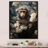 Grey Springtime floral Monkey Palette - Monkey Wall Decor