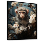 Grey Springtime floral Monkey Palette - Monkey Wall Decor