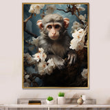Grey Springtime floral Monkey Palette - Monkey Wall Decor