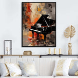 Classical black piano Sonata II - Music Canvas Wall Art