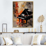 Classical black piano Sonata II - Music Canvas Wall Art