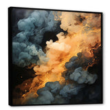 Grey and orange Polar Radiance smoke II - Abstract Canvas Wall Art