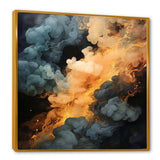 Grey and orange Polar Radiance smoke II - Abstract Canvas Wall Art