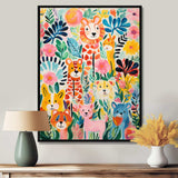 Nursery colorful Animal pattern IV - People Canvas Wall Art