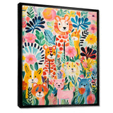 Nursery colorful Animal pattern IV - People Canvas Wall Art