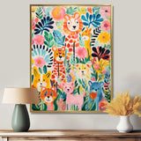 Nursery colorful Animal pattern IV - People Canvas Wall Art