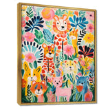 Nursery colorful Animal pattern IV - People Canvas Wall Art