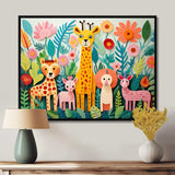 Colorful cute Animal Nursery I - People Canvas Wall Art