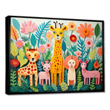 Colorful cute Animal Nursery I - People Canvas Wall Art