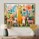 Colorful cute Animal Nursery I - People Canvas Wall Art