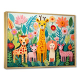 Colorful cute Animal Nursery I - People Canvas Wall Art