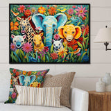 Colorful cute Animal Nursery III - People Canvas Wall Art