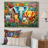 Colorful cute Animal Nursery III - People Canvas Wall Art