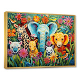 Colorful cute Animal Nursery III - People Canvas Wall Art