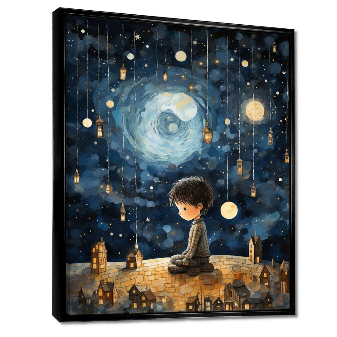 Childs moonlight Nursery 4 - Fantasy Canvas Wall Art
