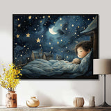 Blue Childhood Haven nursery II - People Canvas Wall Art