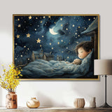 Blue Childhood Haven nursery II - People Canvas Wall Art