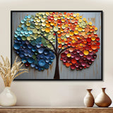 Colorful Rainbow tree of 4 seasons - Landscapes Canvas Wall Art