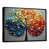 Colorful Rainbow tree of 4 seasons - Landscapes Canvas Wall Art