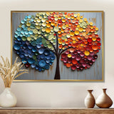 Colorful Rainbow tree of 4 seasons - Landscapes Canvas Wall Art