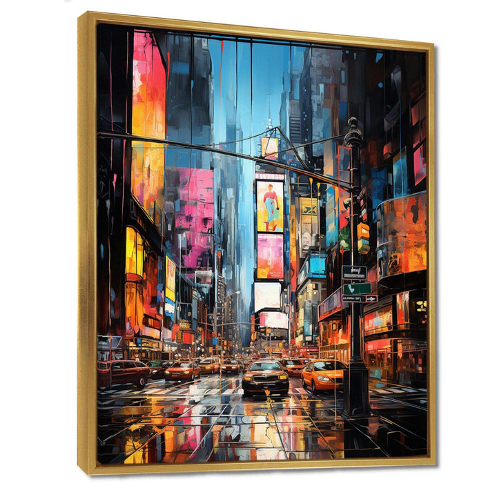 New York City Time square lights V - Cityscapes Canvas Wall Art