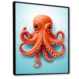 Orange and blue Octopus Tentacle Elegance - Octopus Living Room Wall Art