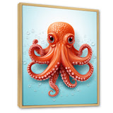 Orange and blue Octopus Tentacle Elegance - Octopus Living Room Wall Art