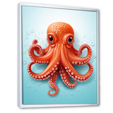 Orange and blue Octopus Tentacle Elegance - Octopus Living Room Wall Art