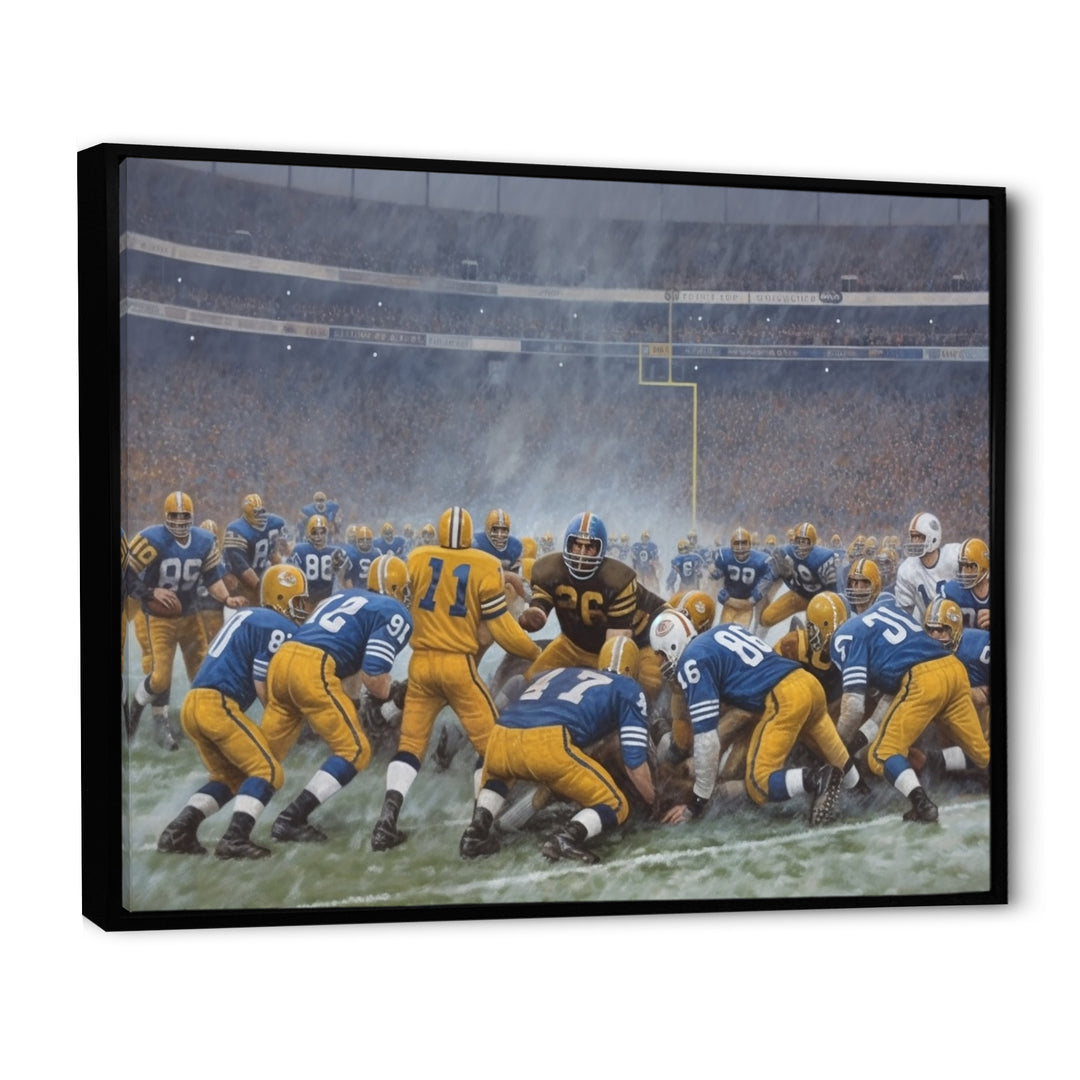 Blue Sporting Football Game - Sport Football Canvas Wall Art