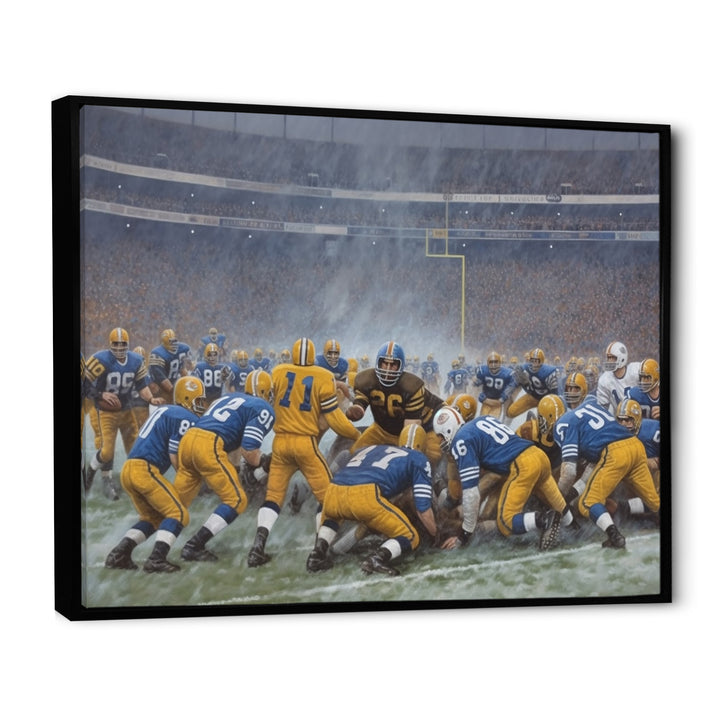 Blue Sporting Football Game - Sport Football Canvas Wall Art