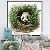 Green Bamboo Dwelling Panda - Panda Canvas Wall Art