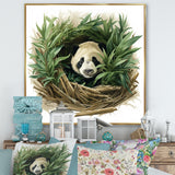 Green Bamboo Dwelling Panda - Panda Canvas Wall Art