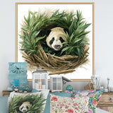 Green Bamboo Dwelling Panda - Panda Canvas Wall Art