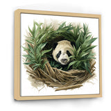 Green Bamboo Dwelling Panda - Panda Canvas Wall Art