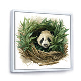 Green Bamboo Dwelling Panda - Panda Canvas Wall Art