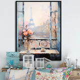 Paris winter Window View II - Cityscapes Canvas Wall Art