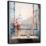 Paris winter Window View II - Cityscapes Canvas Wall Art