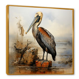 Retro Pelican by the shore - Pelican Home Decor Art