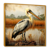 Black Pelican by the shore - Pelican Bedroom Wall Art