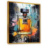 Gold and blue Fragrant bottles of art deco perfumes 1 - Fashion Canvas Wall Art