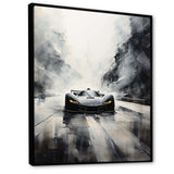 Grey minimalist race car tracks  I - Architecture Canvas Wall Art