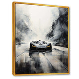 Grey minimalist race car tracks  I - Architecture Canvas Wall Art