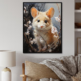 Curious Meadow Mouse rodent - White Rodent Wall Art