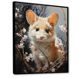 Curious Meadow Mouse rodent - White Rodent Wall Art