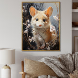Curious Meadow Mouse rodent - White Rodent Wall Art