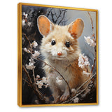 Curious Meadow Mouse rodent - White Rodent Wall Art