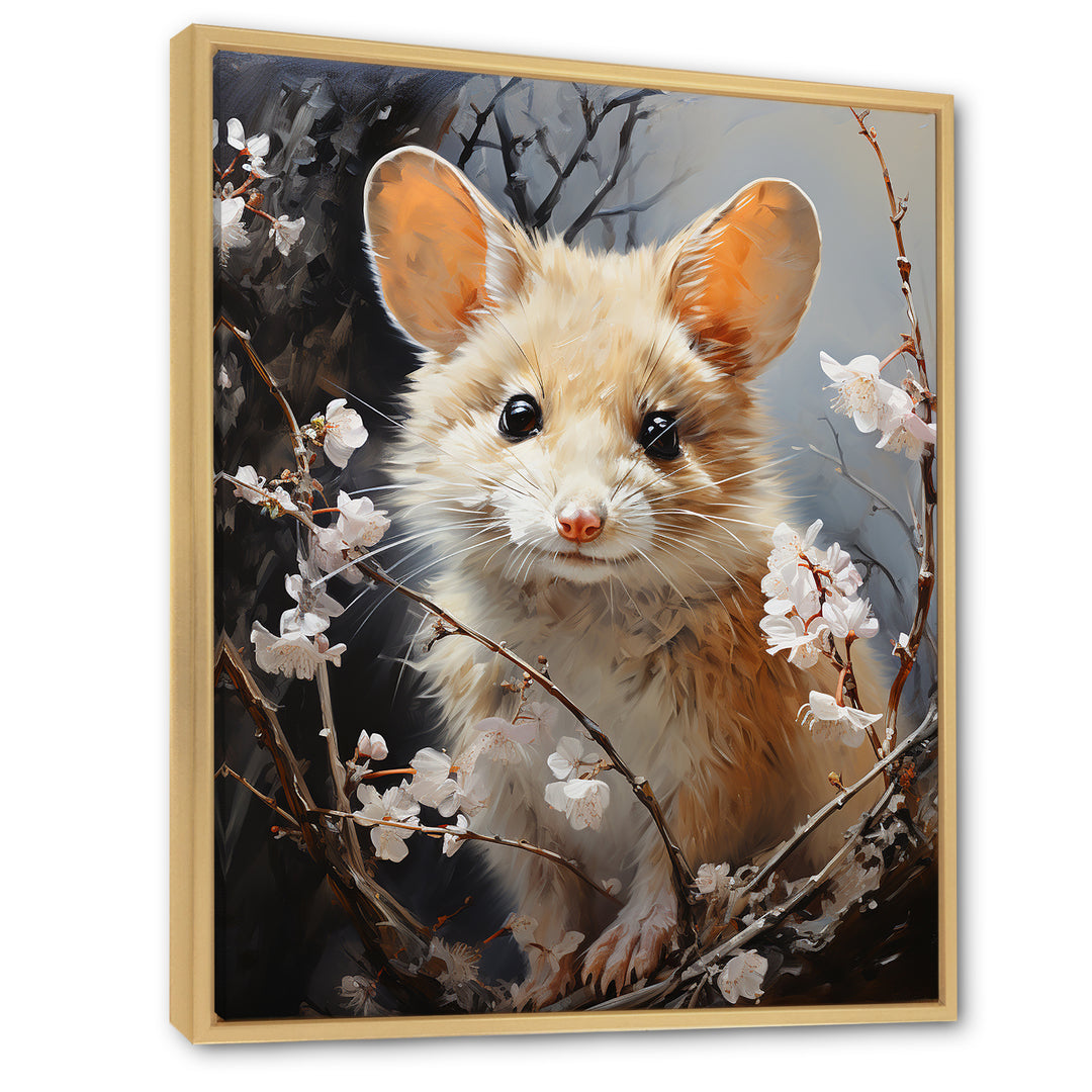 Curious Meadow Mouse rodent - White Rodent Wall Art